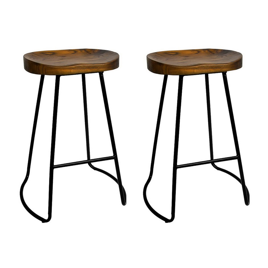 Artiss Set of 2 Wooden Backless Bar Stoo