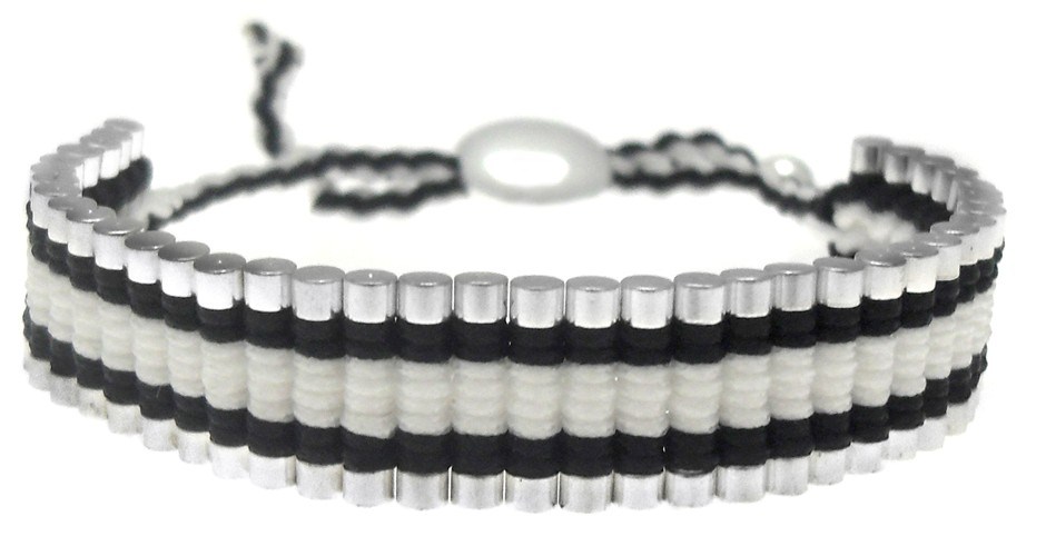 Friendship Bracelets Unisex Black and Wh