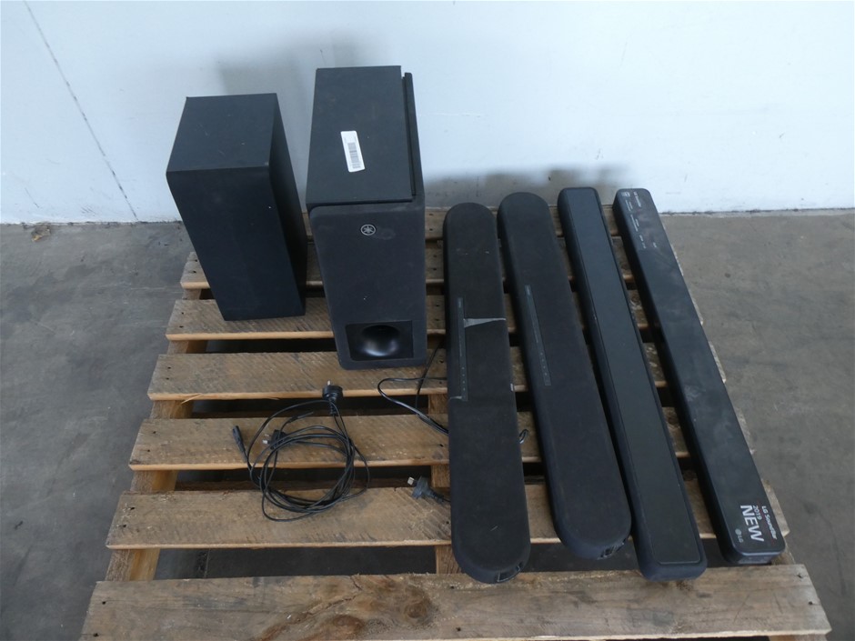 Pallet of Assorted Used & Untested Sound Bars and Subwoofers Auction ...