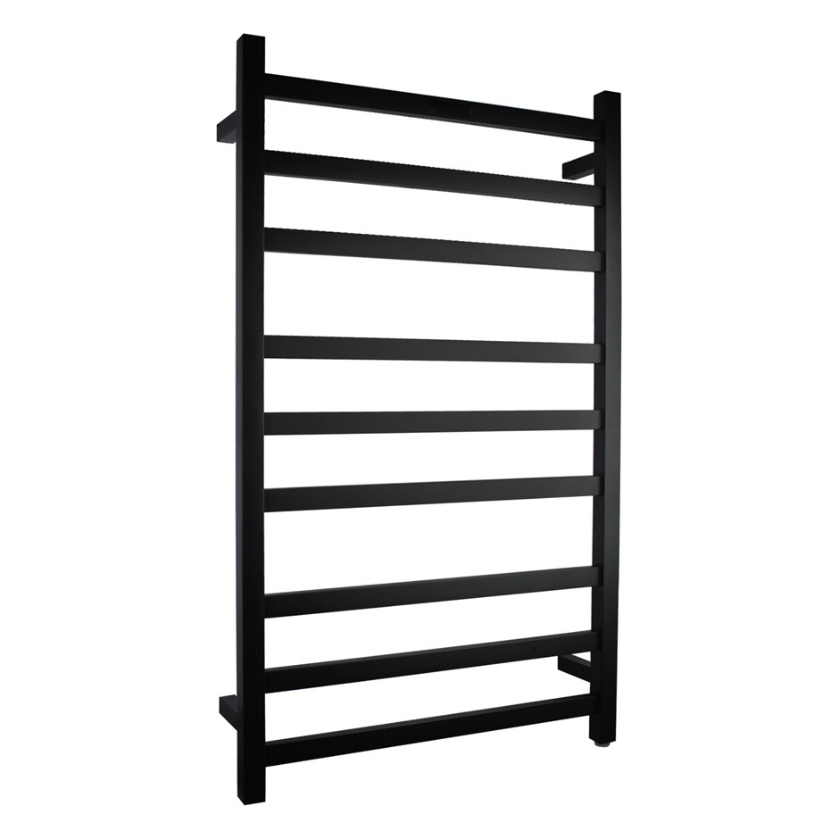 Square Matte Black Electric Heated Towel