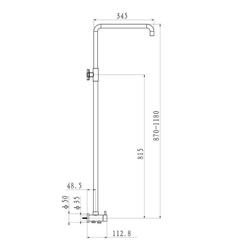 Round Black Top/Bottom Water Inlet Twin 