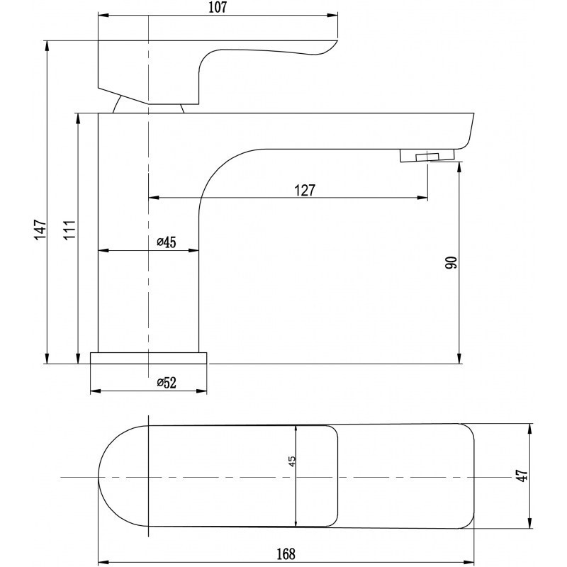VOG Series White and Chrome Basin Mixer