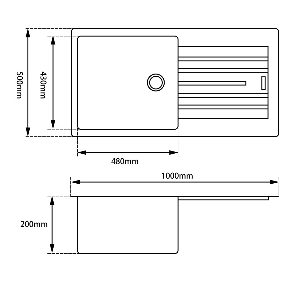 White Granite Quartz Stone Kitchen Sink 