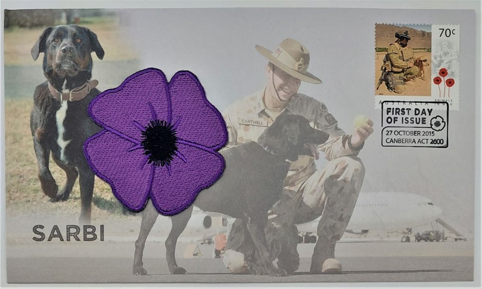 2015 Animals in War A Centaury Purple Poppy Symbol Sarbi PNC L/E 2429/ ...