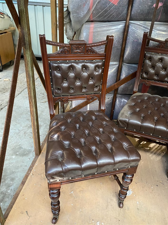 6 Antique Leather Chairs Auction (00253022554) Grays Australia
