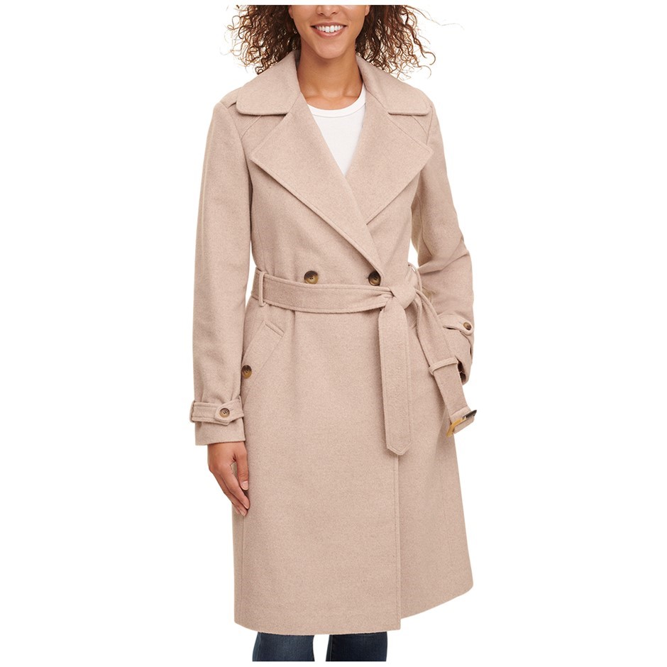 DKNY Women's Long Coat, Size XL, Wool/Polyester/ Viscose, Bone. Buyers Not