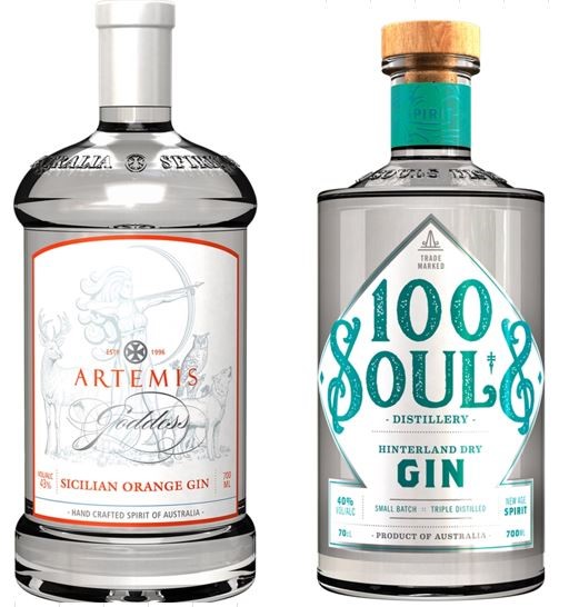 Artemis Goddess Sicilian Orange Gin & 100 Souls Hinterland Gin (2 x 700mL)