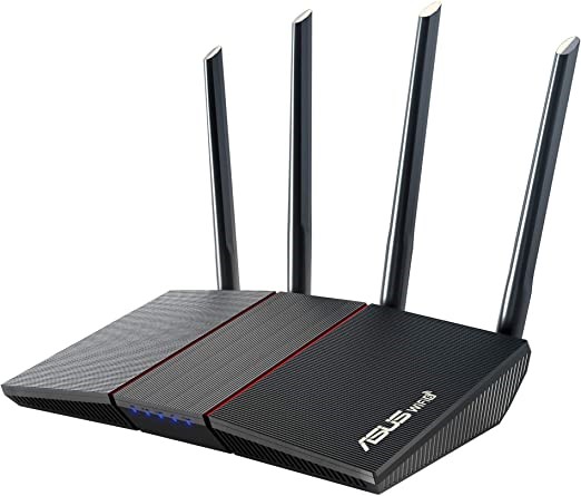 ASUS Dual Band Wifi Router, Model: RT-AX55, AX1800. NB: Minor use.