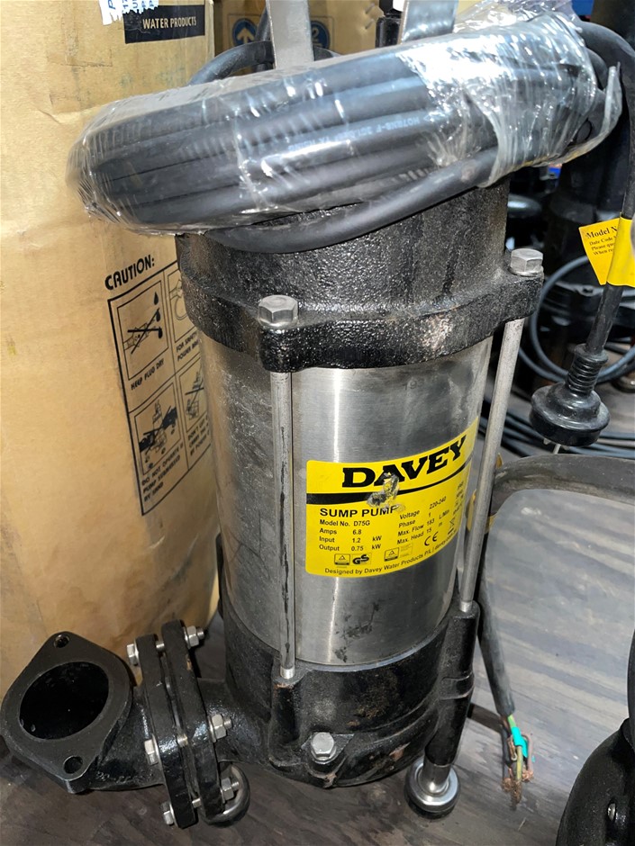 Davey D75G Submersible Grinder Pump Auction (00505049884) Grays Australia