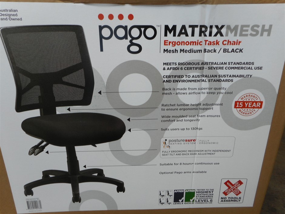 Pago Matrix Mesh Desk Chair Auction (0032-2186511) | Grays Australia