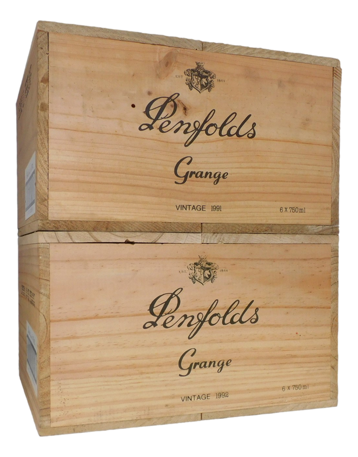 Pack of Assorted Empty Penfolds Grange Wooden Wine Boxes (2x Empty