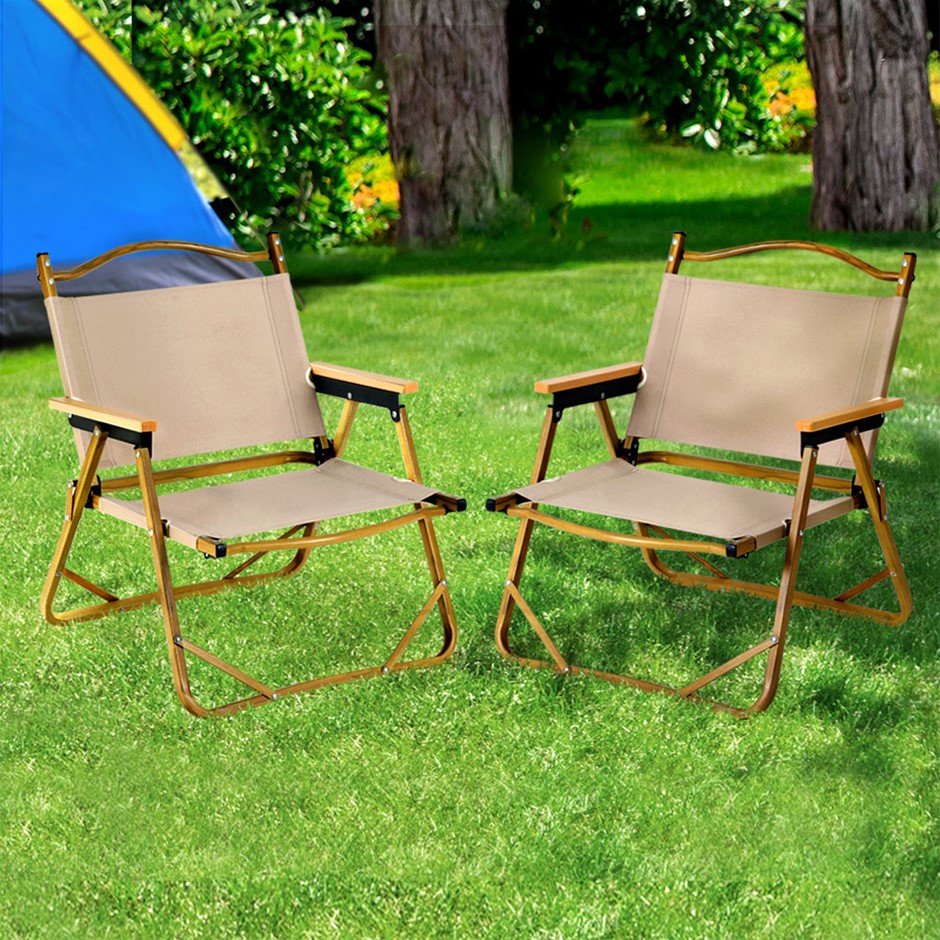 Gardeon 2PC Outdoor Camping Chairs Foldi