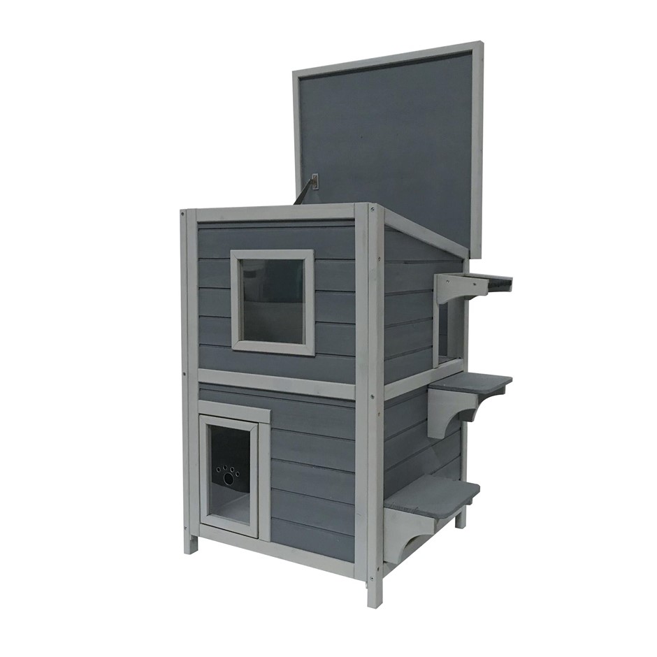 Cat House Weatherproof 2-Story Indoor Ou