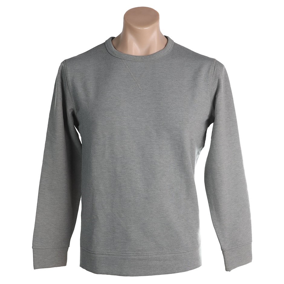 JACHS Men's Crew Fleece Pullover, Size S, Polyester/Viscose/Elastane, Grey.