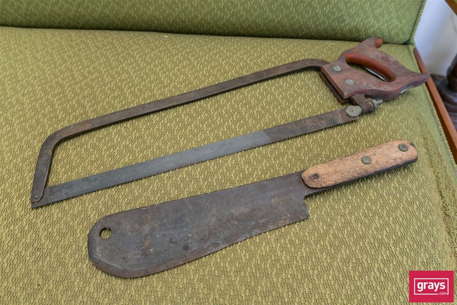 2x Vintage Butchers Hand Tools Auction (01165050361) Grays Australia