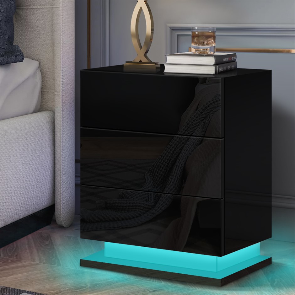 Led deals nightstand black