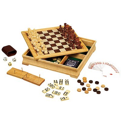 Hongji Toys 7-in-1 Wooden Board Game Set