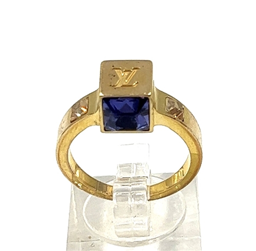 Louis Vuitton Crystal Gamble Cocktail Ring 5.5 | S