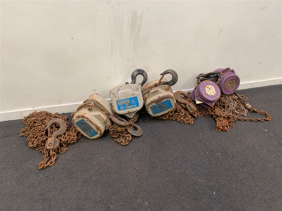 5 x Various Chain Blocks Auction (0019-7047766) | Grays Australia
