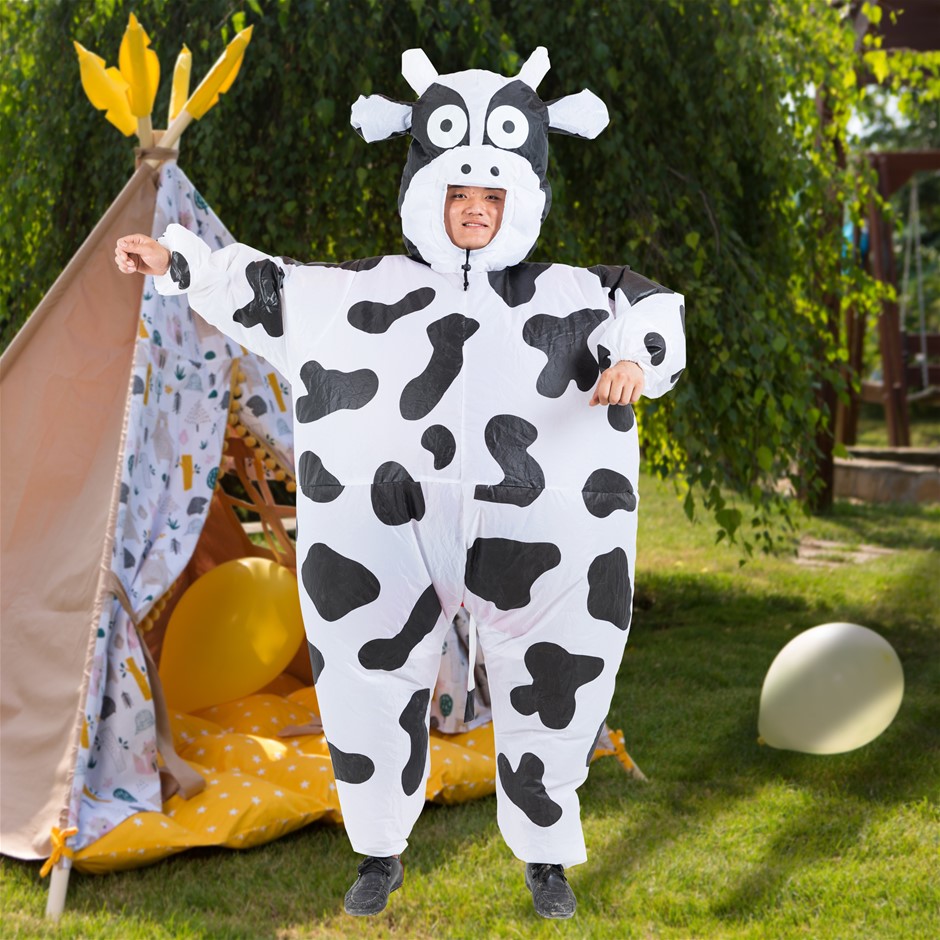 Cow Fancy Dress Fan Inflatable Costume S