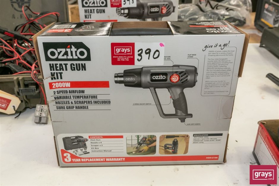 Ozito PXCBLK018 Heat Gun in Poly Case Auction (03905051452) Grays Australia