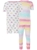 SIGNATURE Girl's 4pc Pajama Set, Size 7, Cotton, Hearts.