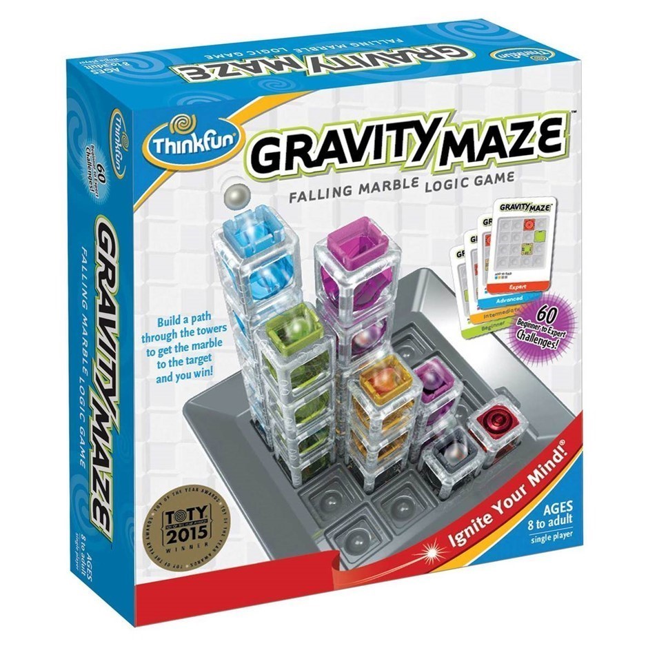 THINKFUN Gravity Maze Falling Marble Logic Game, Ages 8+.