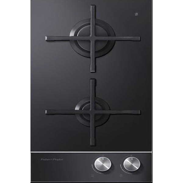 Fisher & Paykel CG302DLPGB1 30cm Black Glass 2 Burner LPG Gas Cooktop