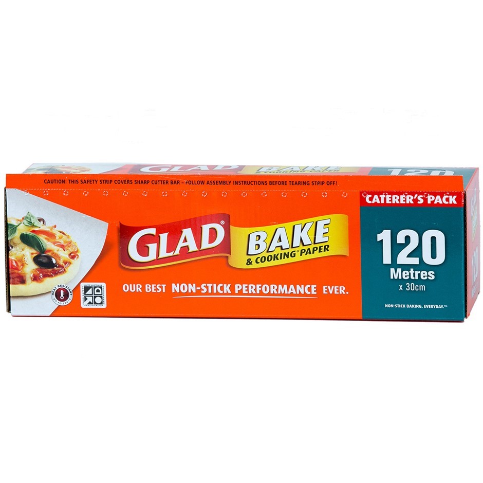 3 x GLAD Bake & Cooking Paper, 120m x 30cm. NB: 2 x Not in original packagi