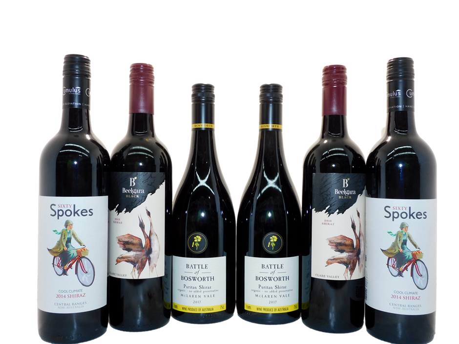 Pack of Assorted Shiraz (6 x750mL) Auction (003010719934) Grays