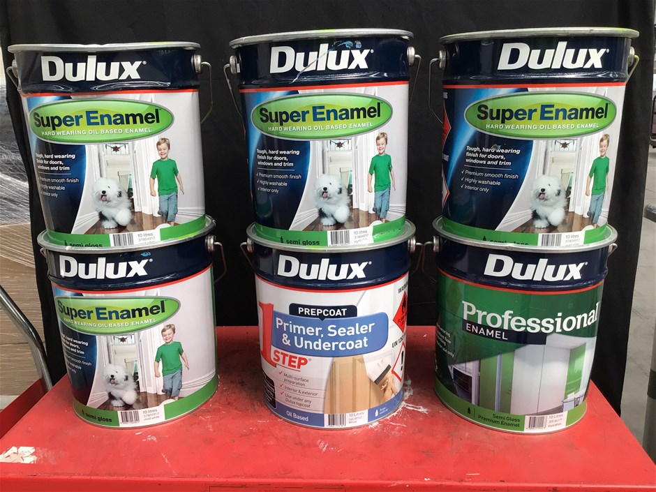 6 x Assorted 10 Litre Tins of Dulux Paint Auction (00253024884