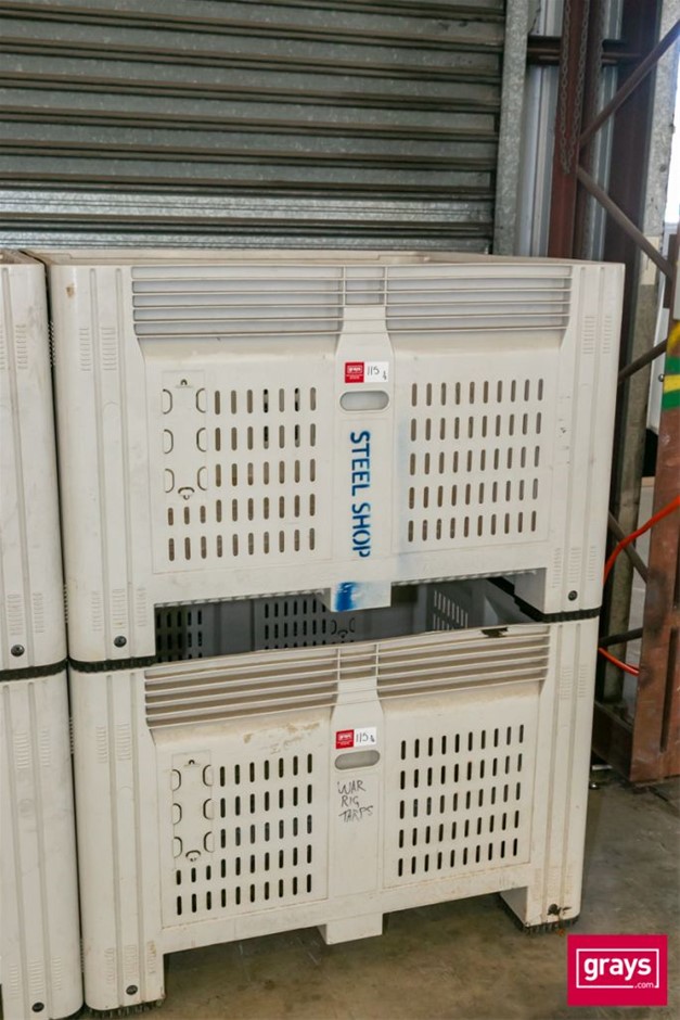 Qty 2 x Nally Mega Bin 780 V10 Large Poly Storage Bins Auction (0115