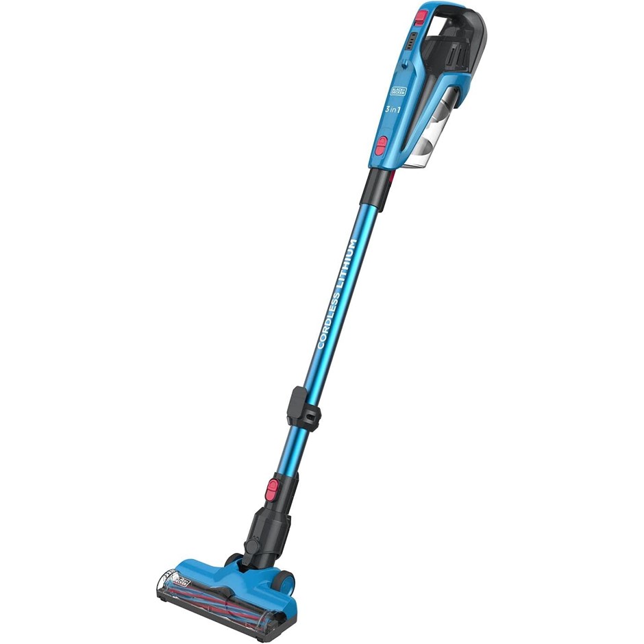 BLACK+DECKER 18V Lithium Ion 3-in-1 Stick Vacuum, Blue, BHFE520J-XE ...