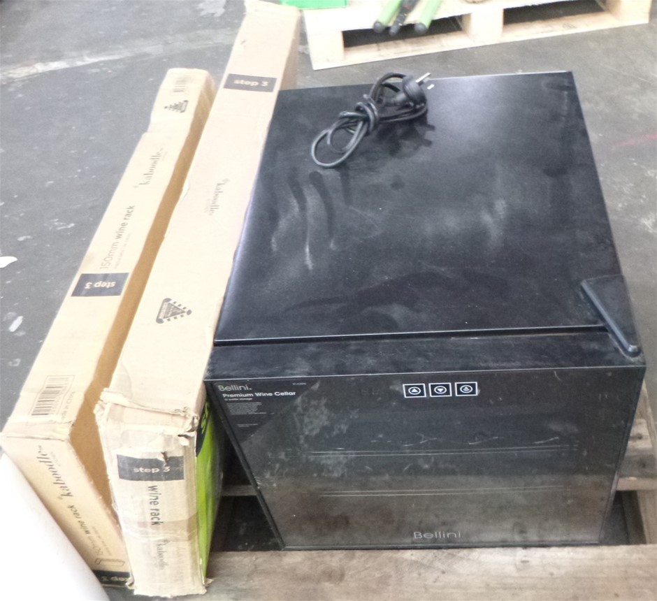 Bellini BTJC50G Wine Fridge with 2x Bottle Racks Auction (01405052032