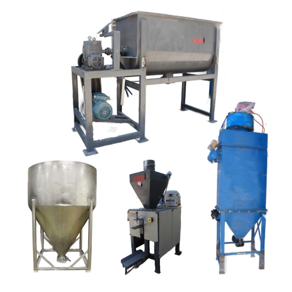 Complete Powder Handling, Blending, Mixing and Filling Plant: