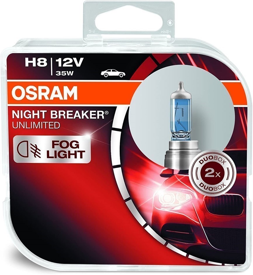 Pack of 2 x OSRAM 64212CBI-DUO NIGHT BREAKER UNLIMITED H8, Halogen headlamp