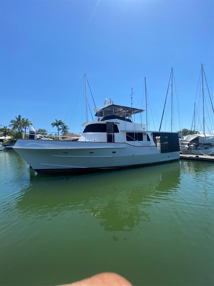 MILCRAFT 50FT FLYBRIDGE CRUISER BOAT, TWIN 450HP DETROIT T/DIESELS