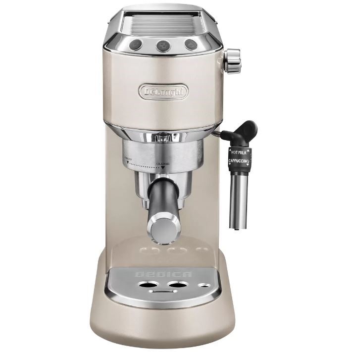 DELONGHI Dedica Metallics Coffee Machine, Champagne  Beige, EC785BG.