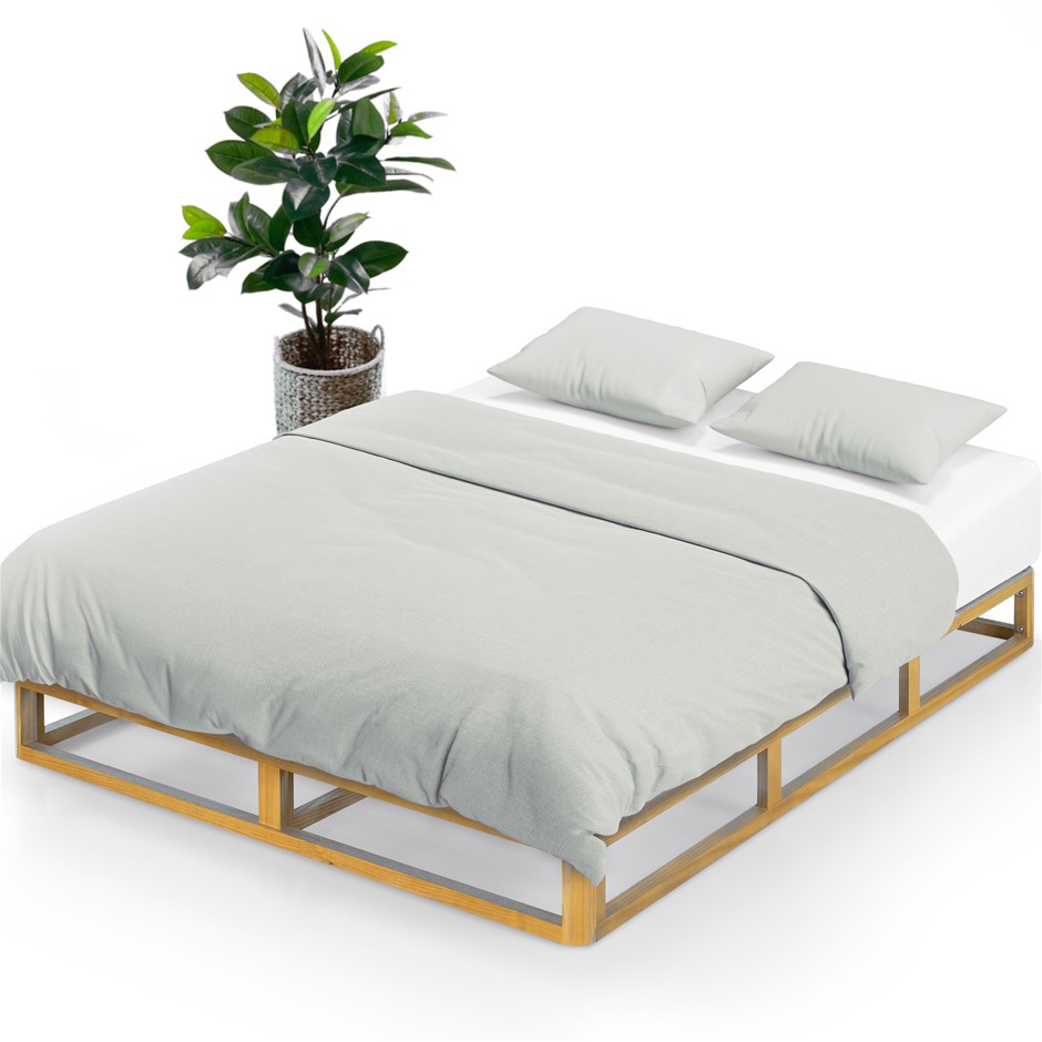 Zinus Wooden Pallet Bed Frame Base Natural Queen Auction (0131