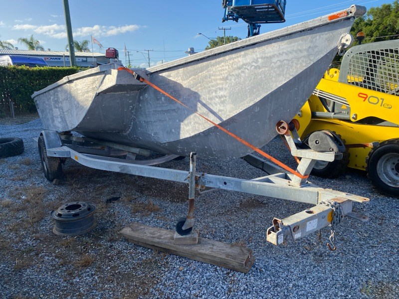 <p>Viking Aluminuim Trihull Plate Boat on Trailer</p>