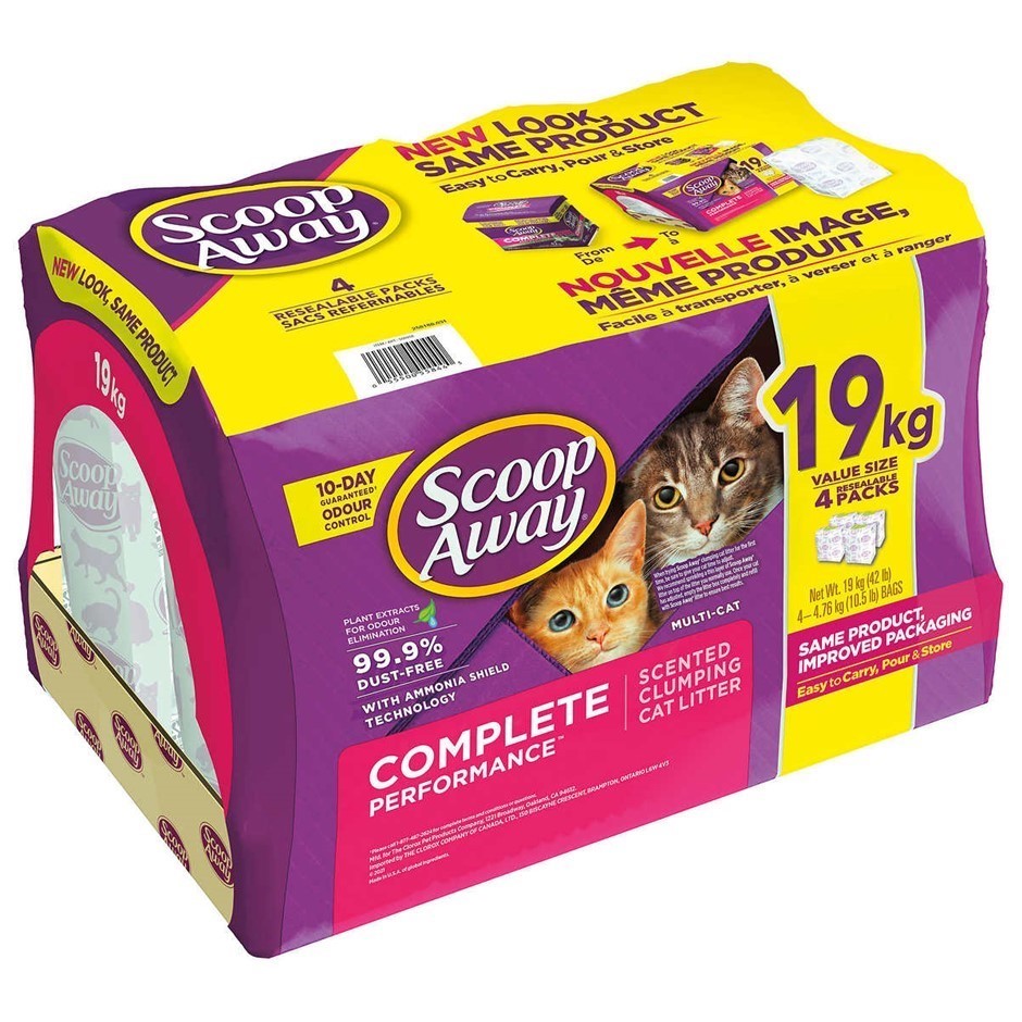 5 x SCOOP AWAY Complete Performance Clumping Cat Litter, Scented, 4.75kg Ea