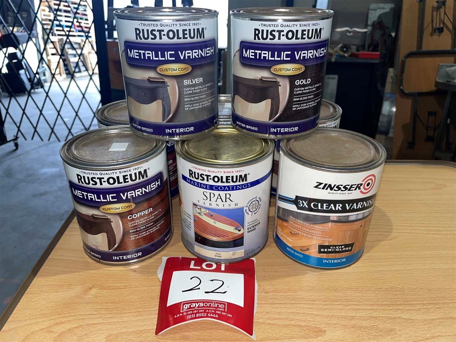 6 x 946ml Assorted Rustoleum Metallic Varnish Auction (0022-3025242 ...