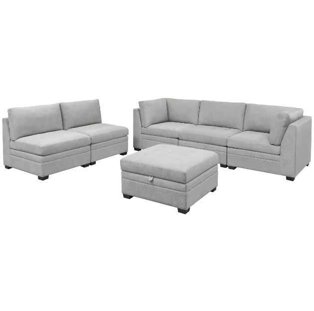 THOMASVILLE Tisdale 6-piece Modular Sectional Sofa Lounge With Storage ...