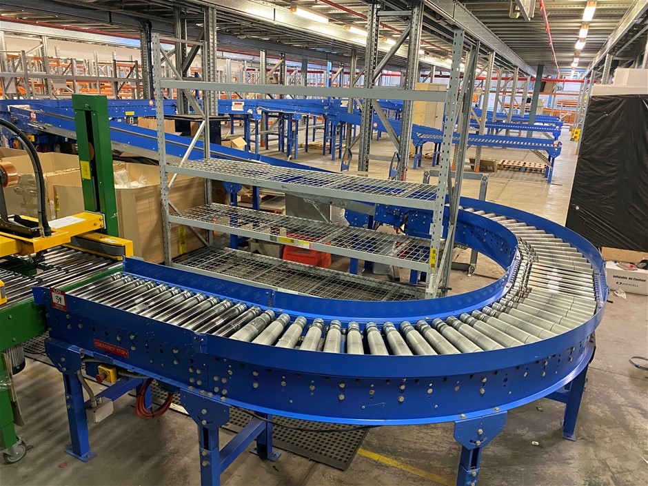 Warehouse Distribution Conveyor System, Racking & Forklifts