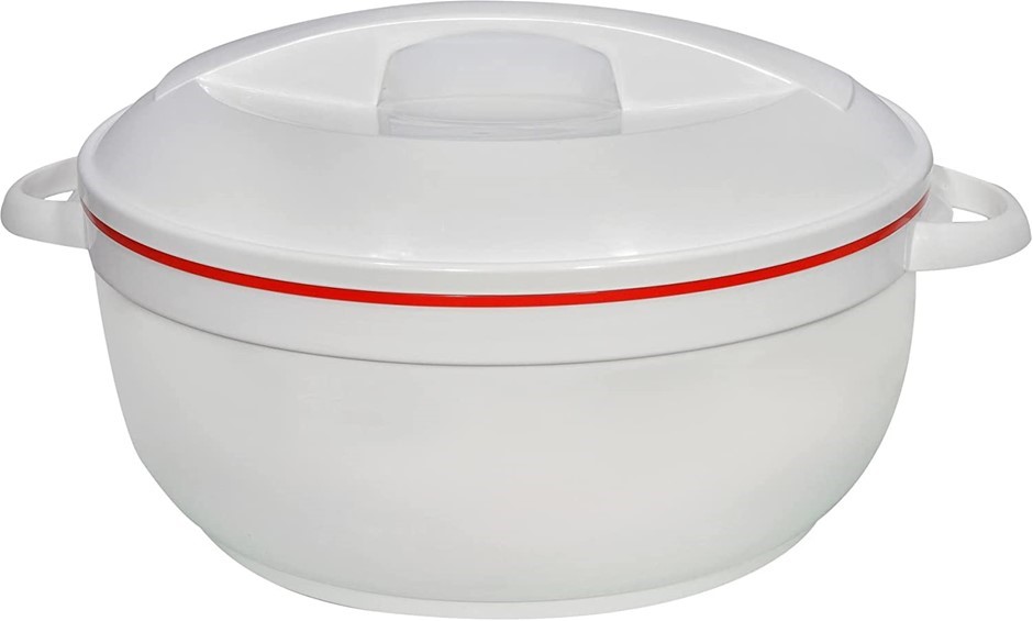 THE HOUSE OF FLORENCE Celebrity Red Line Insulated Food Warmer, White, 7.5