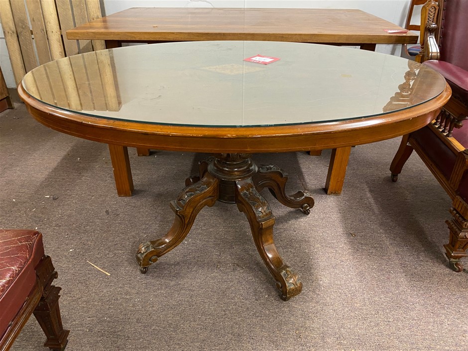 1 x Oval Pedestal Table Auction (03213025421) Grays Australia