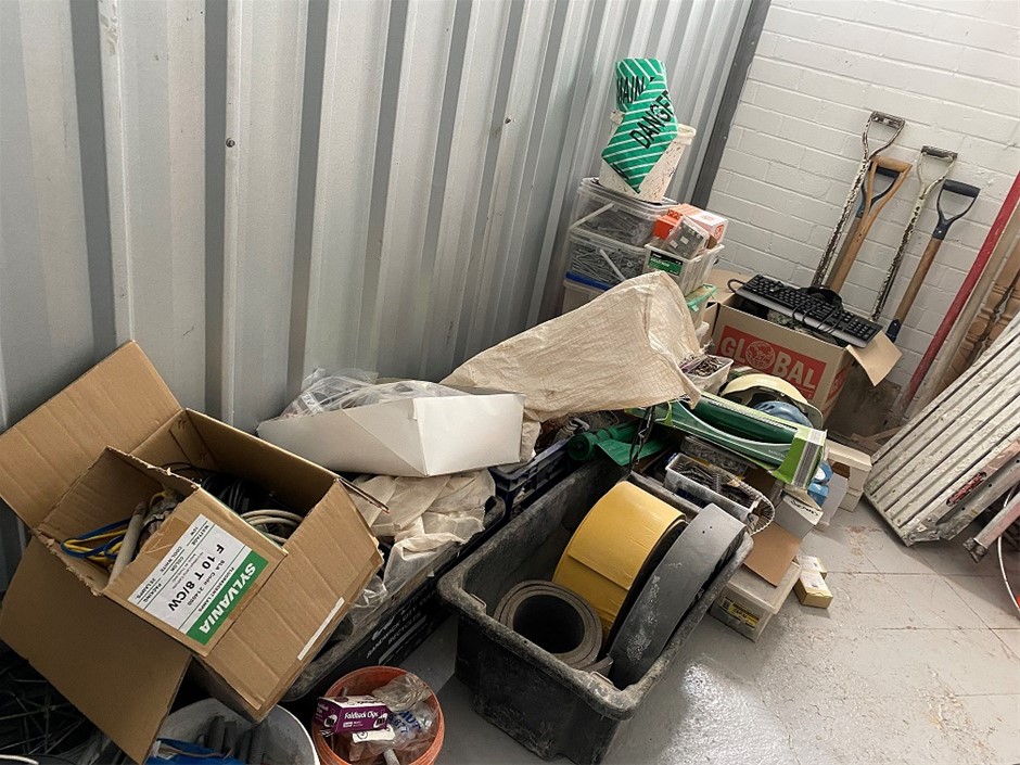 Entire contents of overdue storage including 3 Large Moving Troll