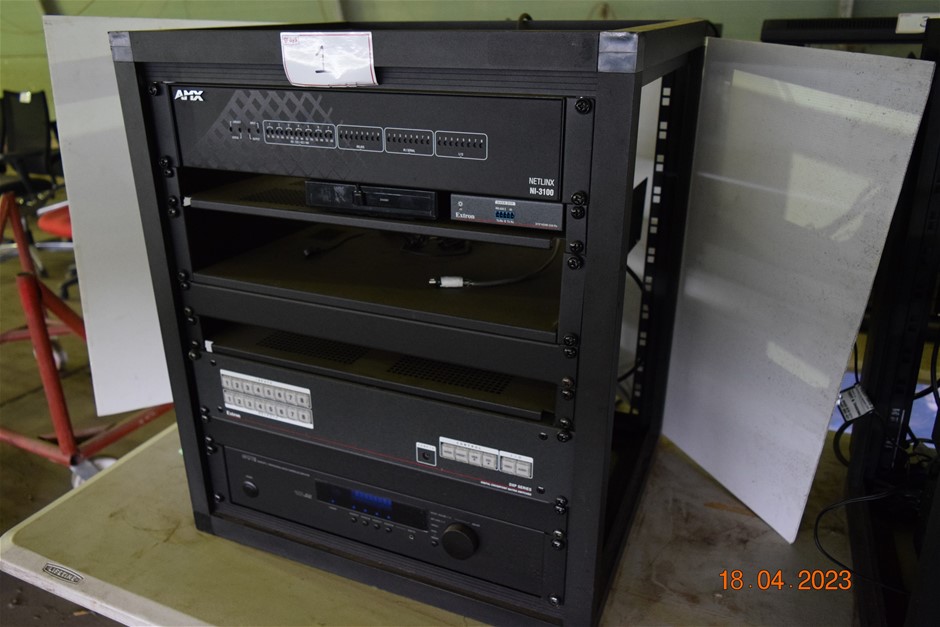 12 Ru Racks with Amps, Electronic Appliances, Cabinets