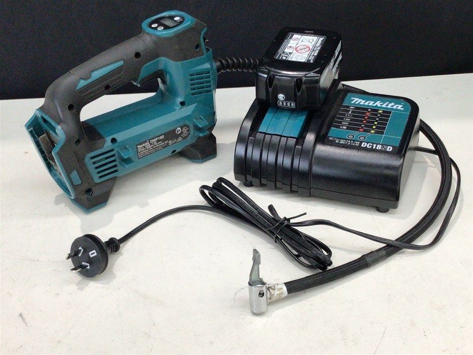Makita DMP180 Cordless Inflator with DC18SD Charger and Battery Auction