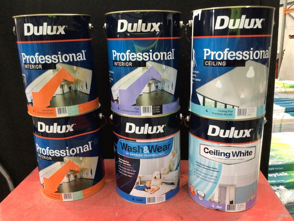 6 x Assorted 10 Litre Tins of Dulux Paint Auction (00453025610